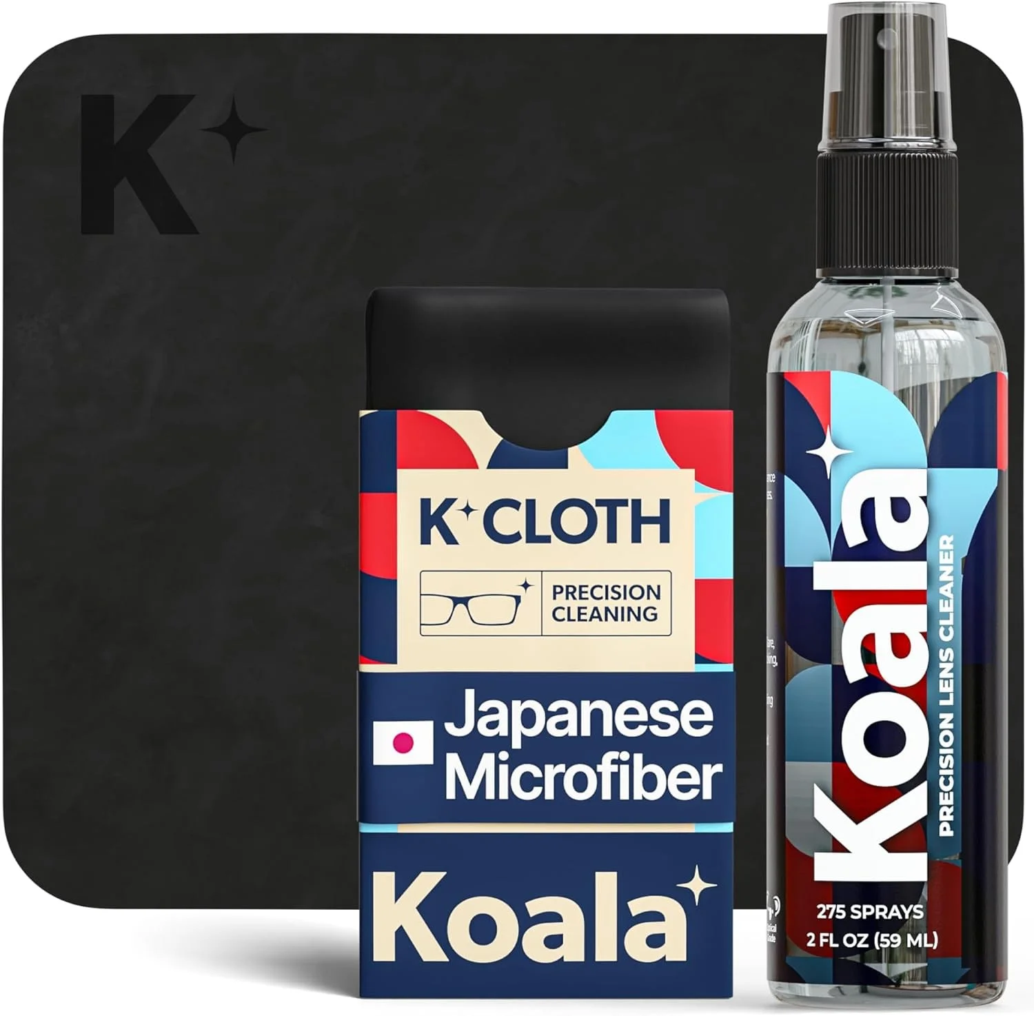 Koala Eyeglass Lens Cleaner Spray Kit: 2 Bottles + 2 Microfiber Cloths, USA