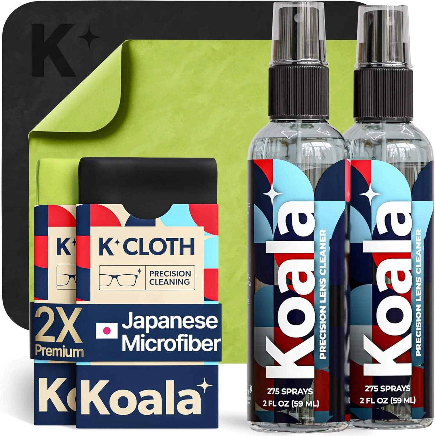 Koala Eyeglass Lens Cleaner Spray Kit: 2 Bottles + 2 Microfiber Cloths, USA 4
